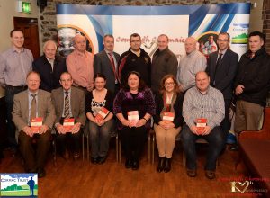 The Organising Committee of Comóradh Chormaic Seated: Brendan McAnallen, John Mulgrew, Marian Kelly, Bridget McAnallen, Collette Hurl, Fergus McAnallen Back: Donal McAnallen, James Kane, Cathal Daly, Martin Grimley, Cillian Walsh, Aidan Early, BJ Sheridan, Ruairi Martin, Peter O Neill